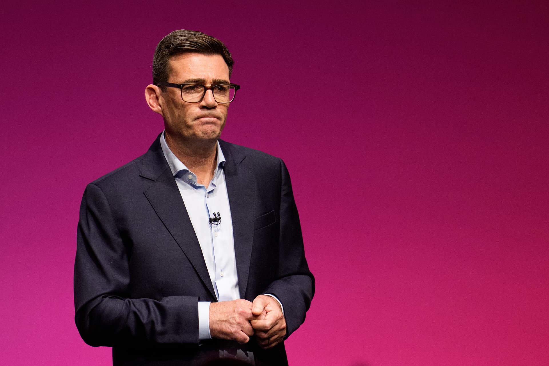 Prime Minister Andy Burnham delivers his keynote speech at the Labour Party Conference at Liverpool on September 29, 2026. 