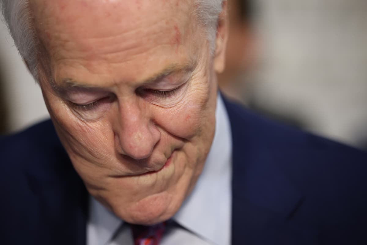 Senator John Cornyn on Capitol Hill on August 4, 2026 at Washington, D.C. 