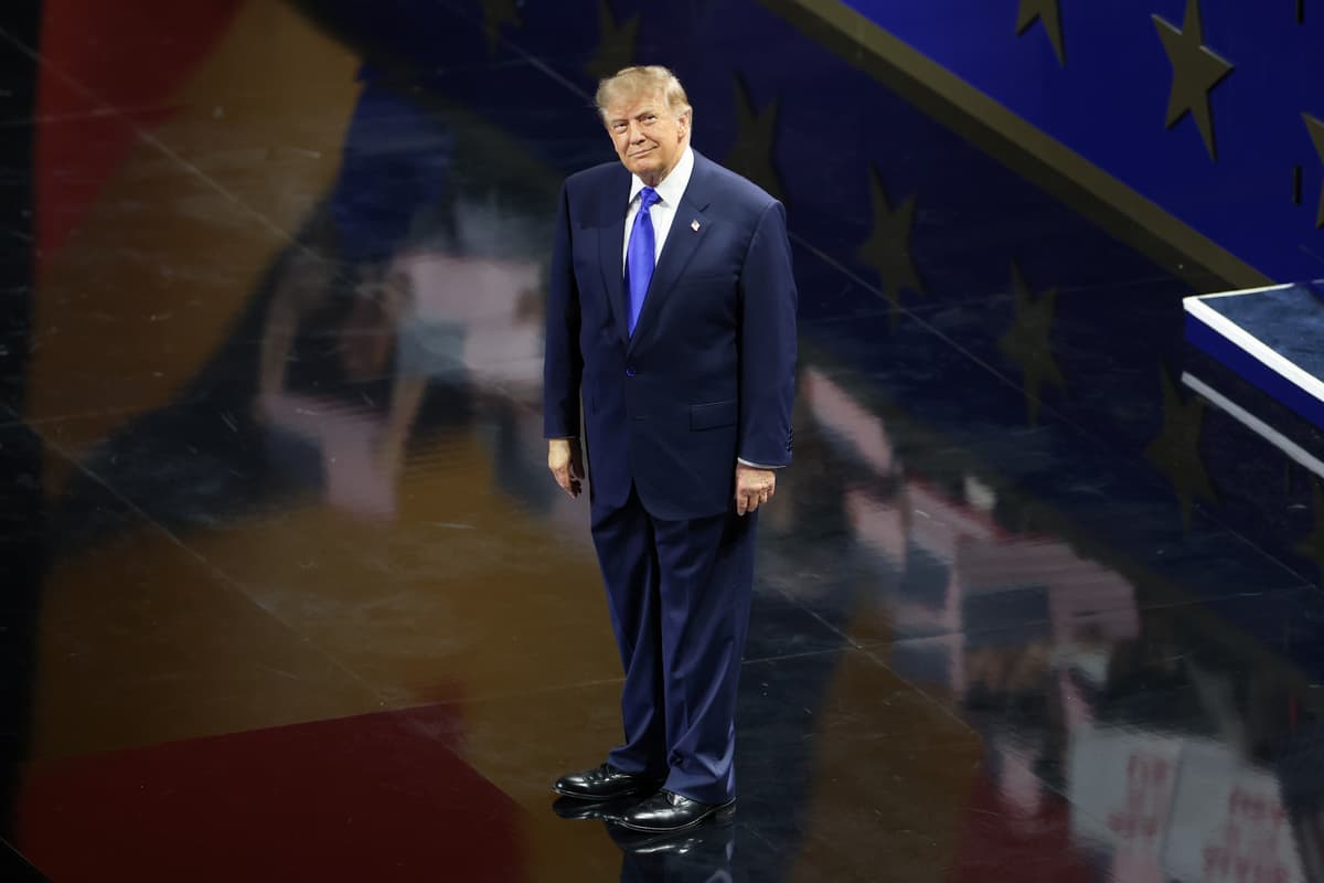 President Trump walks on stage at the GOP midterm convention on September 9, 2026 at Dallas.