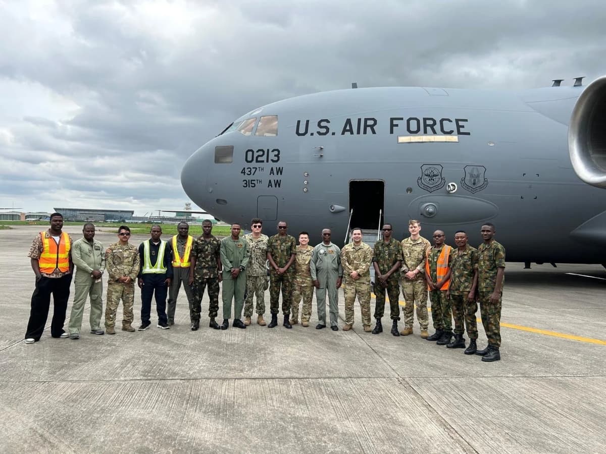 A U.S. Air Force C-17 delivers equipment to the Nigerian Air Force Africom announced on September 10, 2026. The equipment is part of a foreign military sales agreement that furthers the U.S.-Nigerian partnership and was aimed at aiding Nigeria’s efforts to counter terrorism in the region.