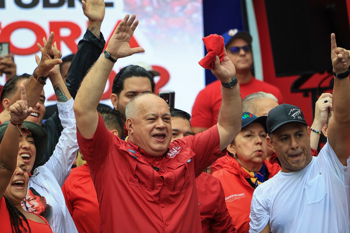 Venezuela’s interior minister, Diosdado Cabello, attends a rally honoring the former president, Hugo Chavez, at Caracas on October 7, 2026.