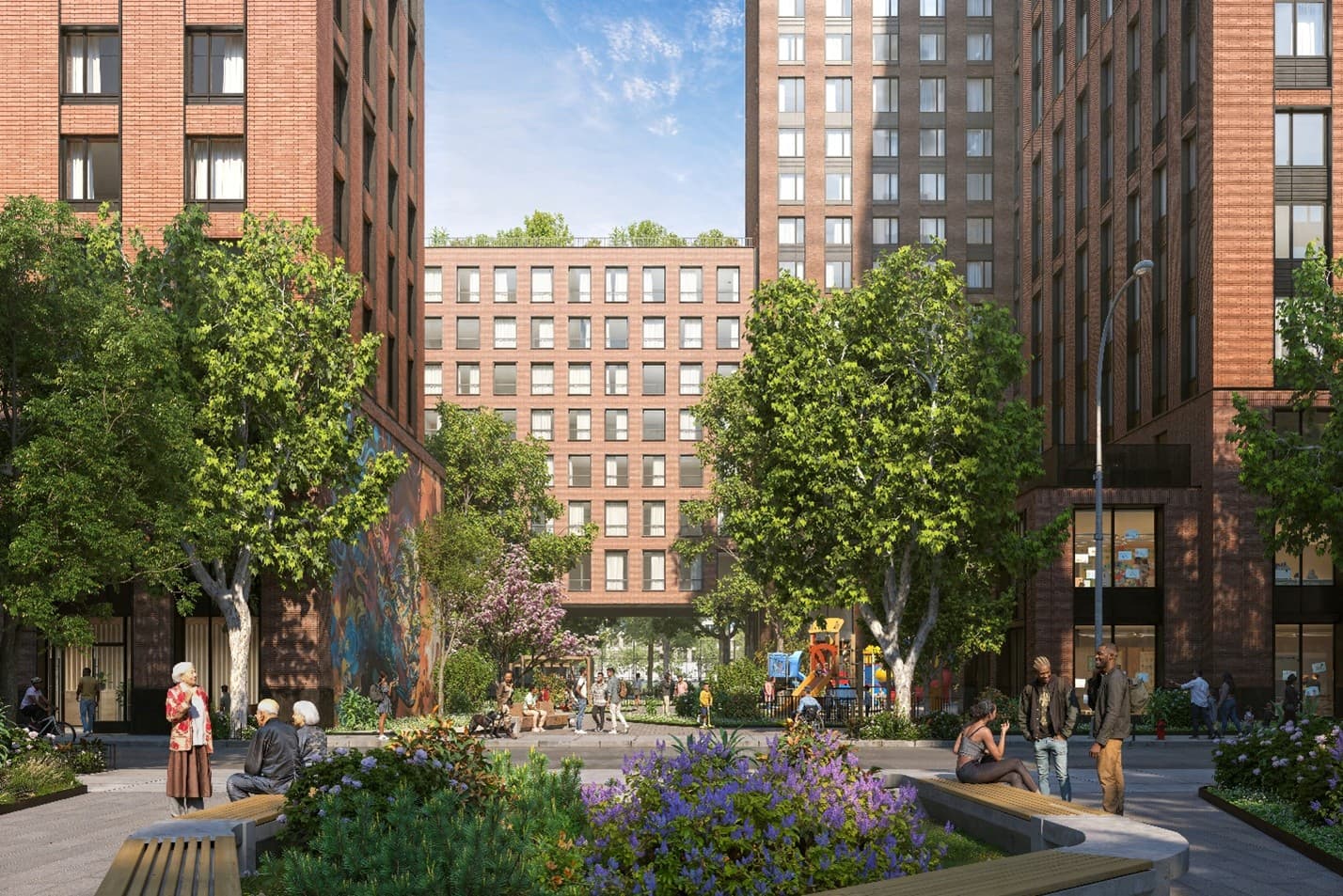 An image from New York City Housing Authority's vision for the Fulton and Elliott-Chelsea Redevelopment Project.