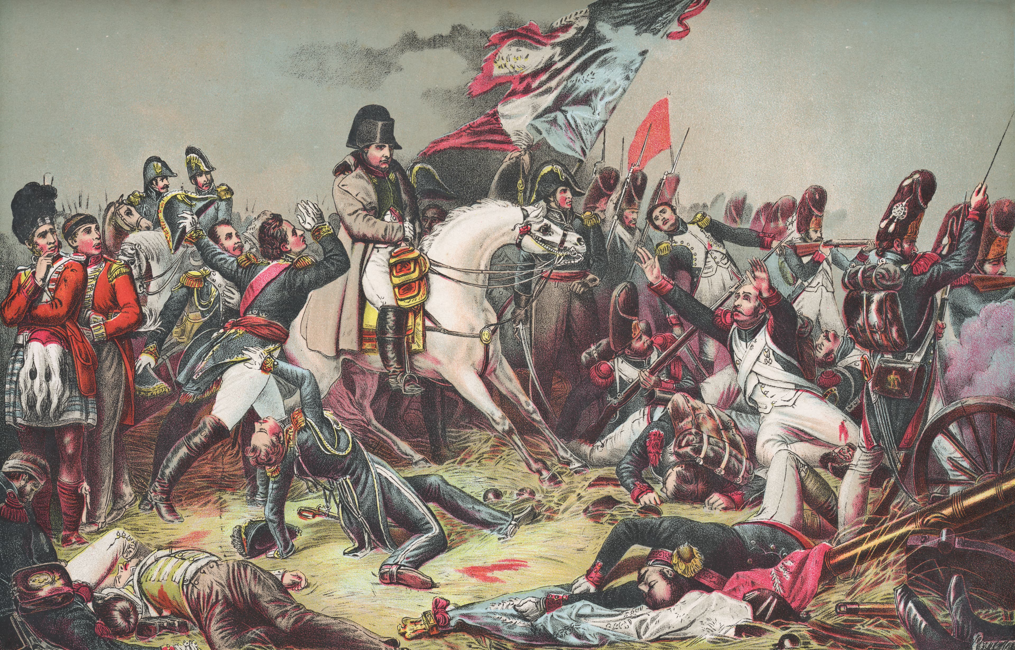 Napoleon at Waterloo by Charles Auguste Guillaume Steuben (circa 19th century). 