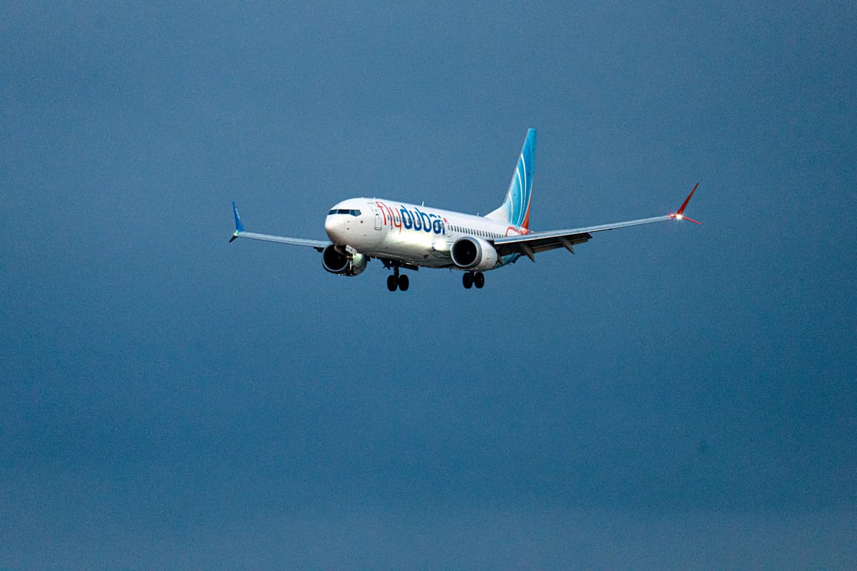 A Flydubai flight arrives at Ben Gurion Airport.  
