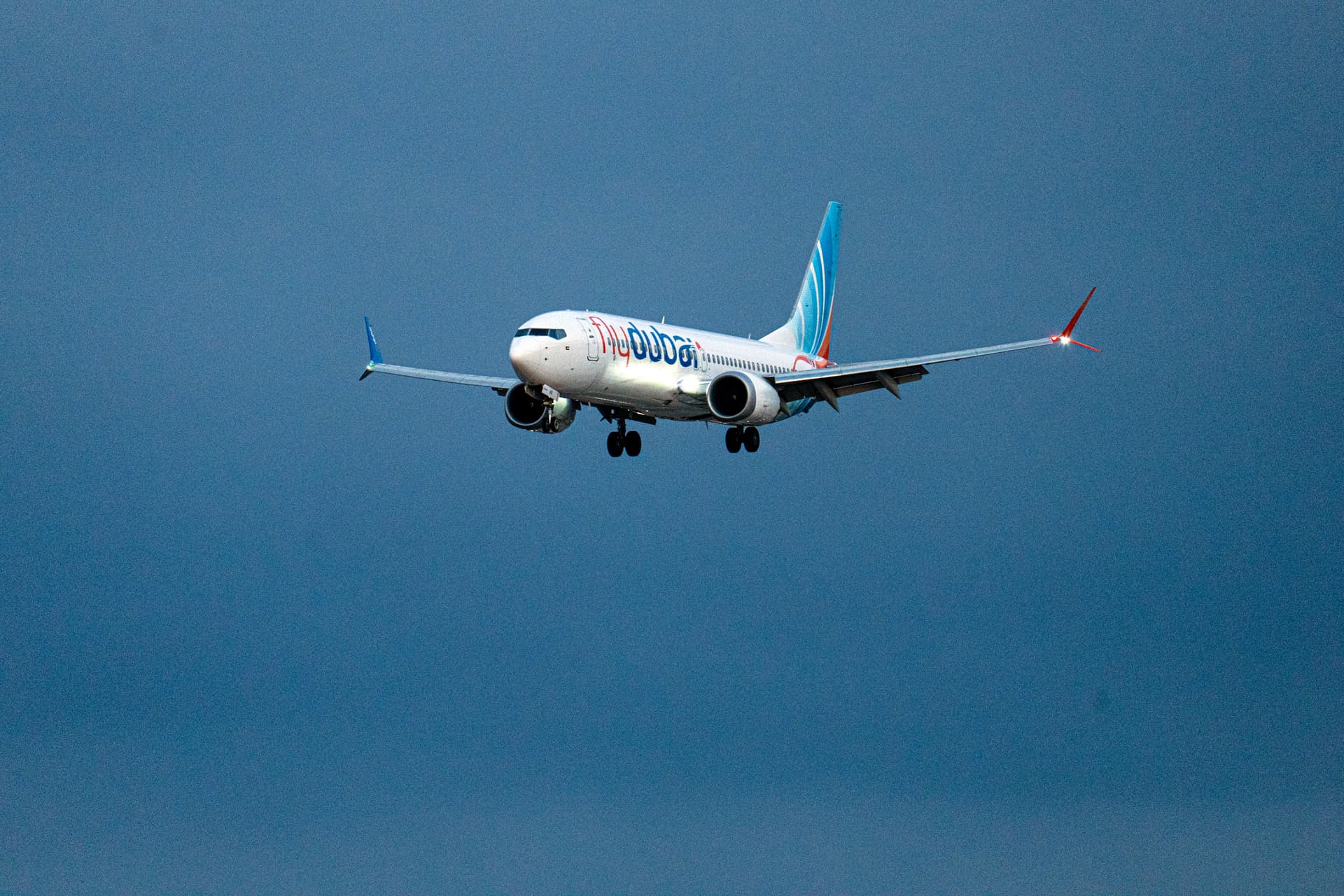 A Flydubai flight arrives at Ben Gurion Airport.  