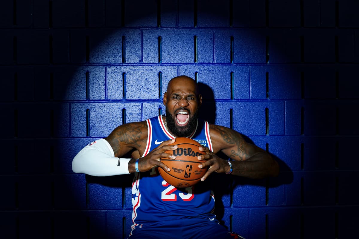 LeBron James of the Philadelphia 76ers poses for a portrait during media day at the Philadelphia 76ers Training Complex on September 28, 2026 at Camden, New Jersey. 
