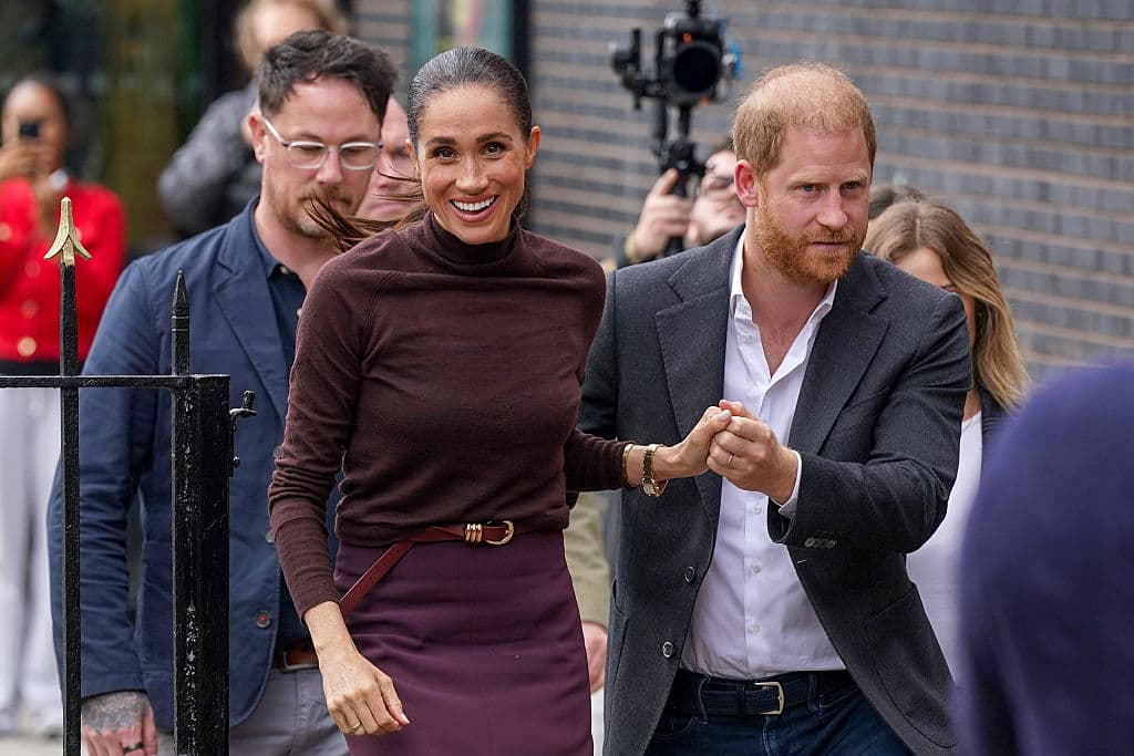 Meghan, Duchess of Sussex, and Prince Harry, Duke of Sussex on October 15, 2026, at Nottingham, England. 