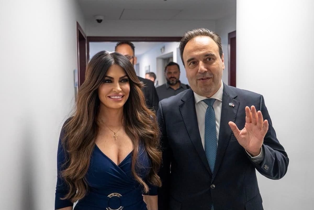 Former Donald Trump Jr. fiancée Kimberly Guilfoyle, seen here on  October 1 with Minister Dimitris Papastergiou, serves as ambassador to Greece, one of a minority of ambassadors appointed and confirmed by the Senate to fill a host of diplomatic vacancies.