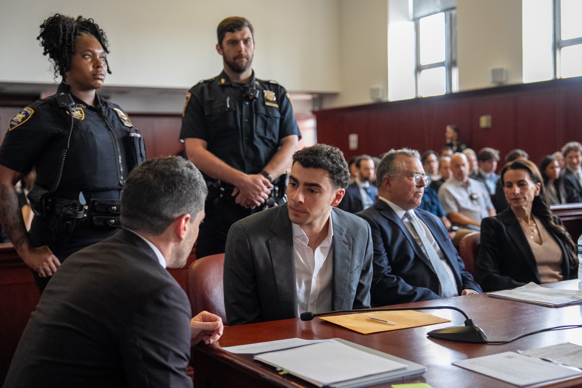 A crowdfunding campaign for Luigi Mangione, seen here during a pre-trial appearance at Manhattan Criminal Court on August 11, 2026, has raised more than $1.56 million.