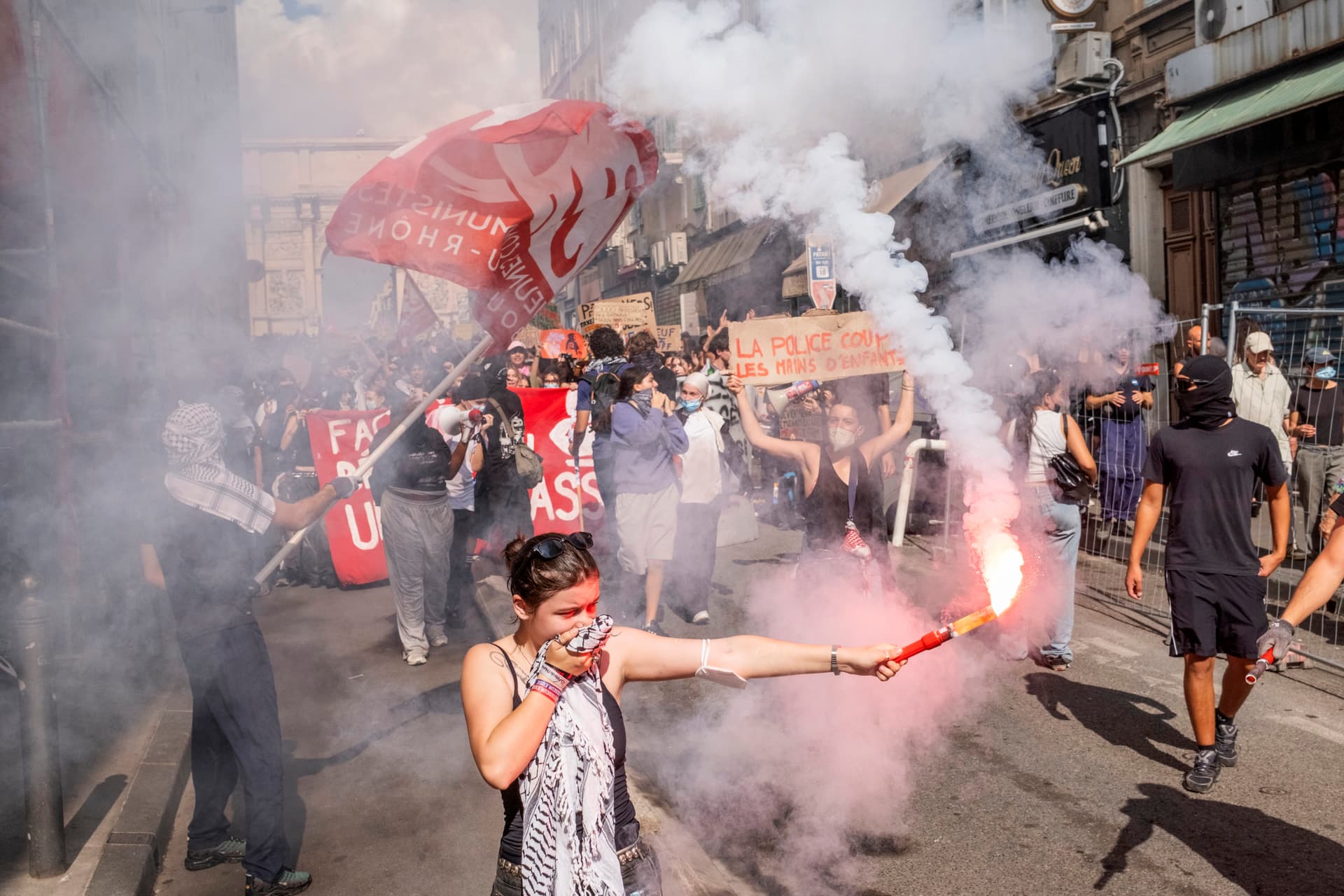 Protests on October 6, 2026 at Marseille, France. 