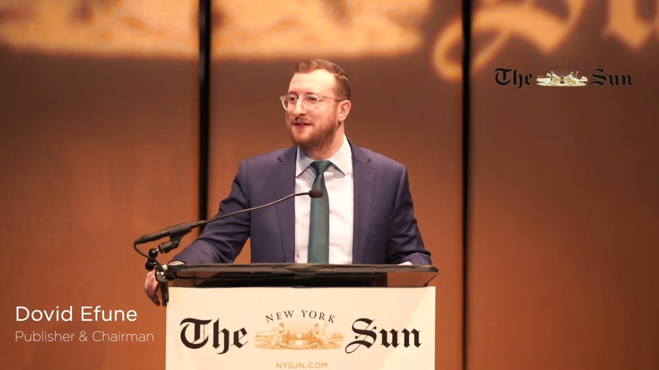 New York Sun Publisher Dovid Efune Delivers Remarks at Relaunch Celebration