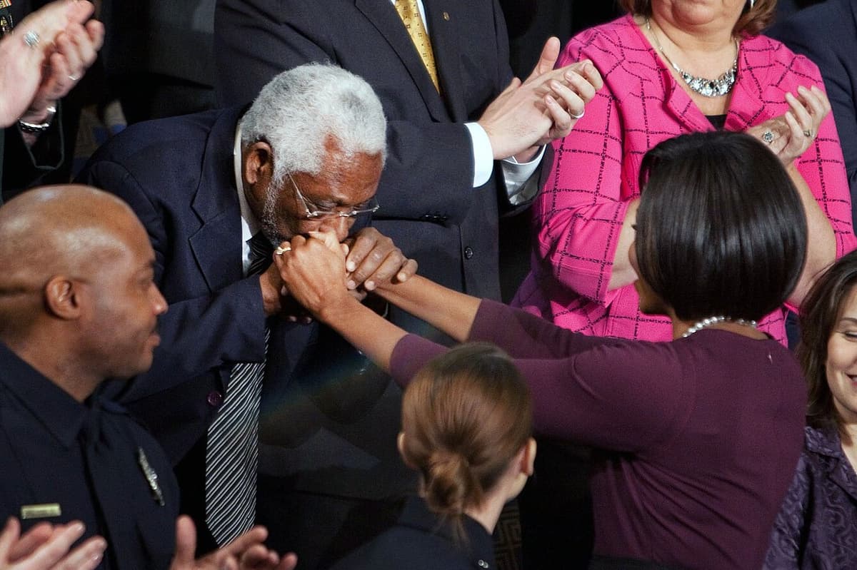 White House Photo by Samantha Appleton via Wikimedia Commons Haiti's Ambassador to the United States, Raymond Joseph, greets First Lady Michelle Obama during President Obama’s State of the Union address, January 27, 2010.