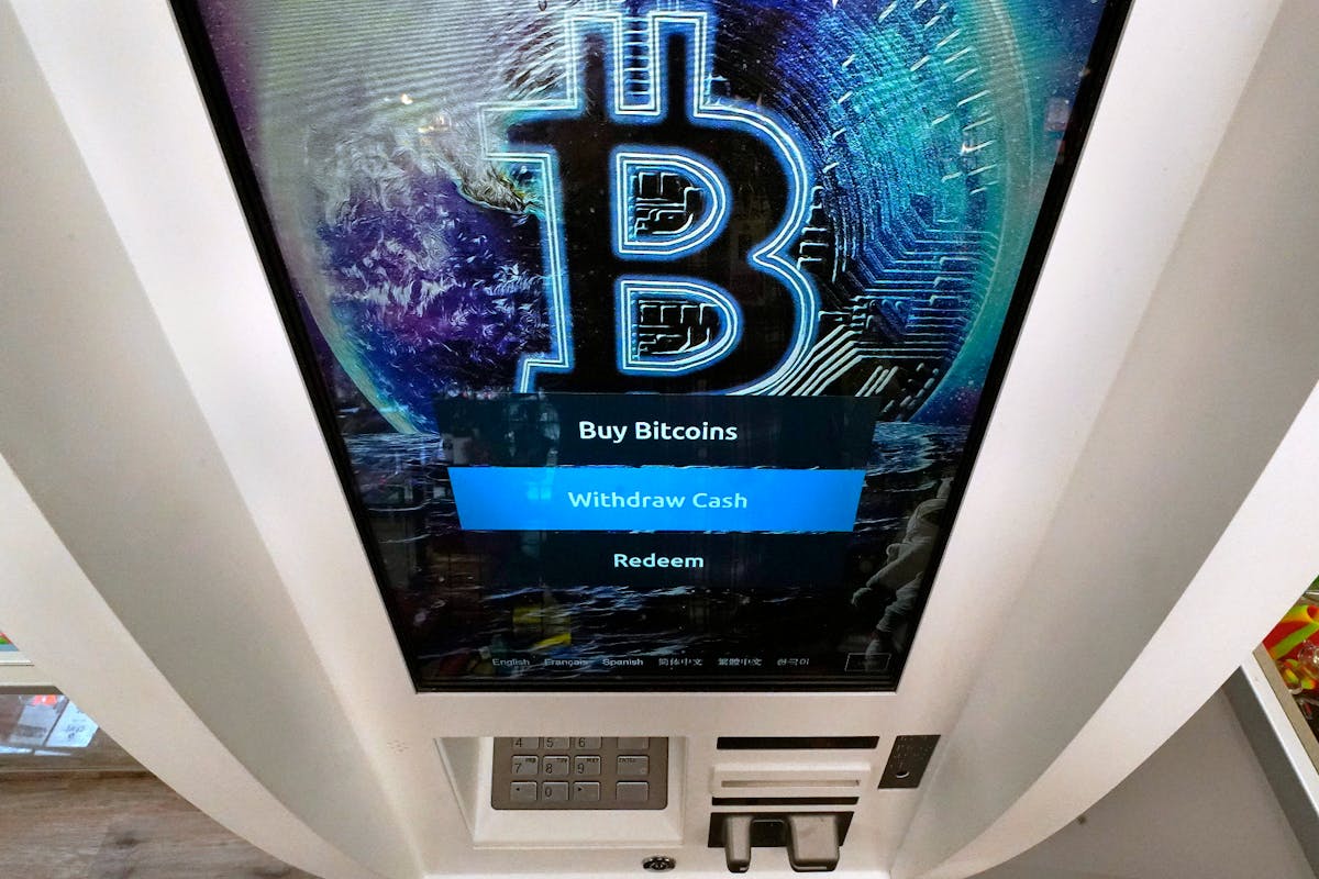 A cryptocurrency ATM in Salem, New Hampshire.  AP/Charles Krupa, file