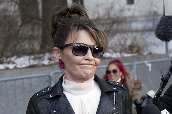 Governor Palin leaves a New York courthouse February 14, 2022 AP/Seth Wenig, file