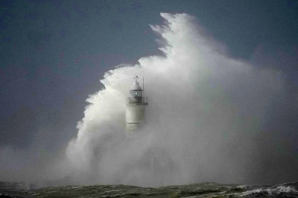 Storm Eunice hits Newhaven, on the south coast of England, February 18, 2022. AP/Matt Dunham