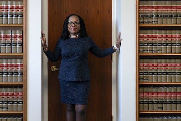 Judge Ketanji Brown Jackson February 18, 2022, in her office at Washington. AP/Jacquelyn Martin