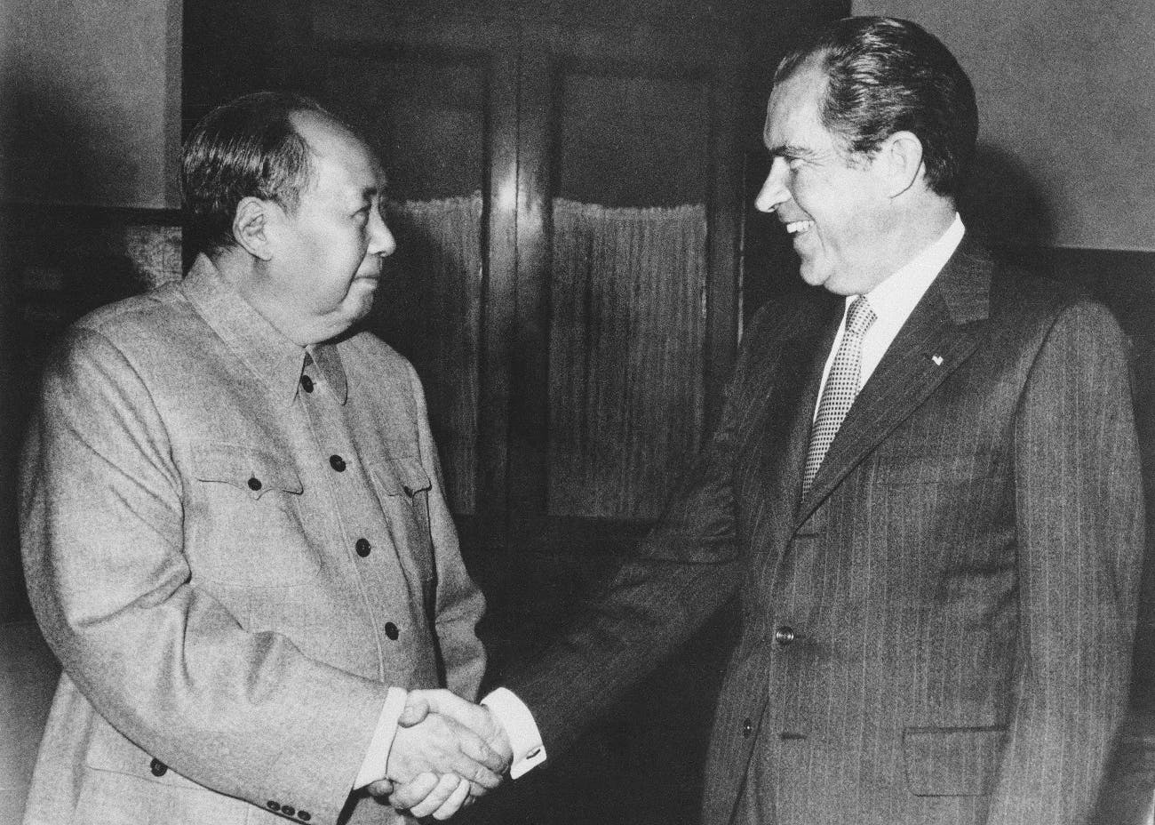Chinese communist party leader Mao Zedong and President Nixon at Beijing on Feb. 21, 1972. AP Photo, File