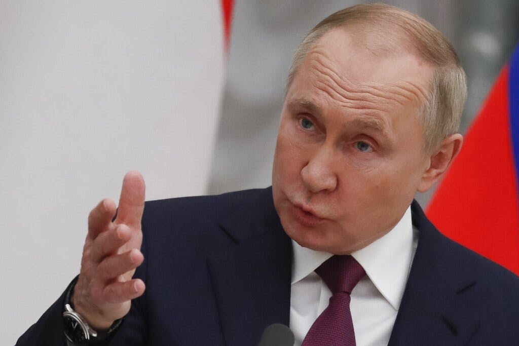 President Putin, February 1, 2022. Yuri Kochetkov/pool photo via AP, file