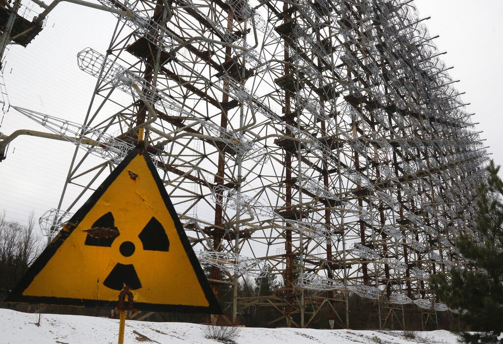 A radioactivity sign at Chernobyl. AP/Efrem Lukatsky, file