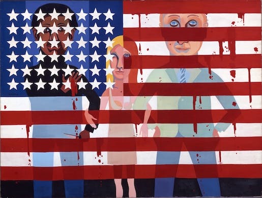 Faith Ringgold, “American People Series #18: The Flag is Bleeding,” 1967, National Gallery of Art, Washington, Patrons’ Permanent Fund and Gift of Glenstone Foundation