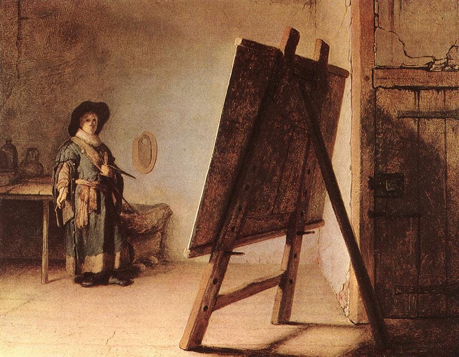 Rembrandt, 'The Artist in His Studio,' via Wikimedia Commons