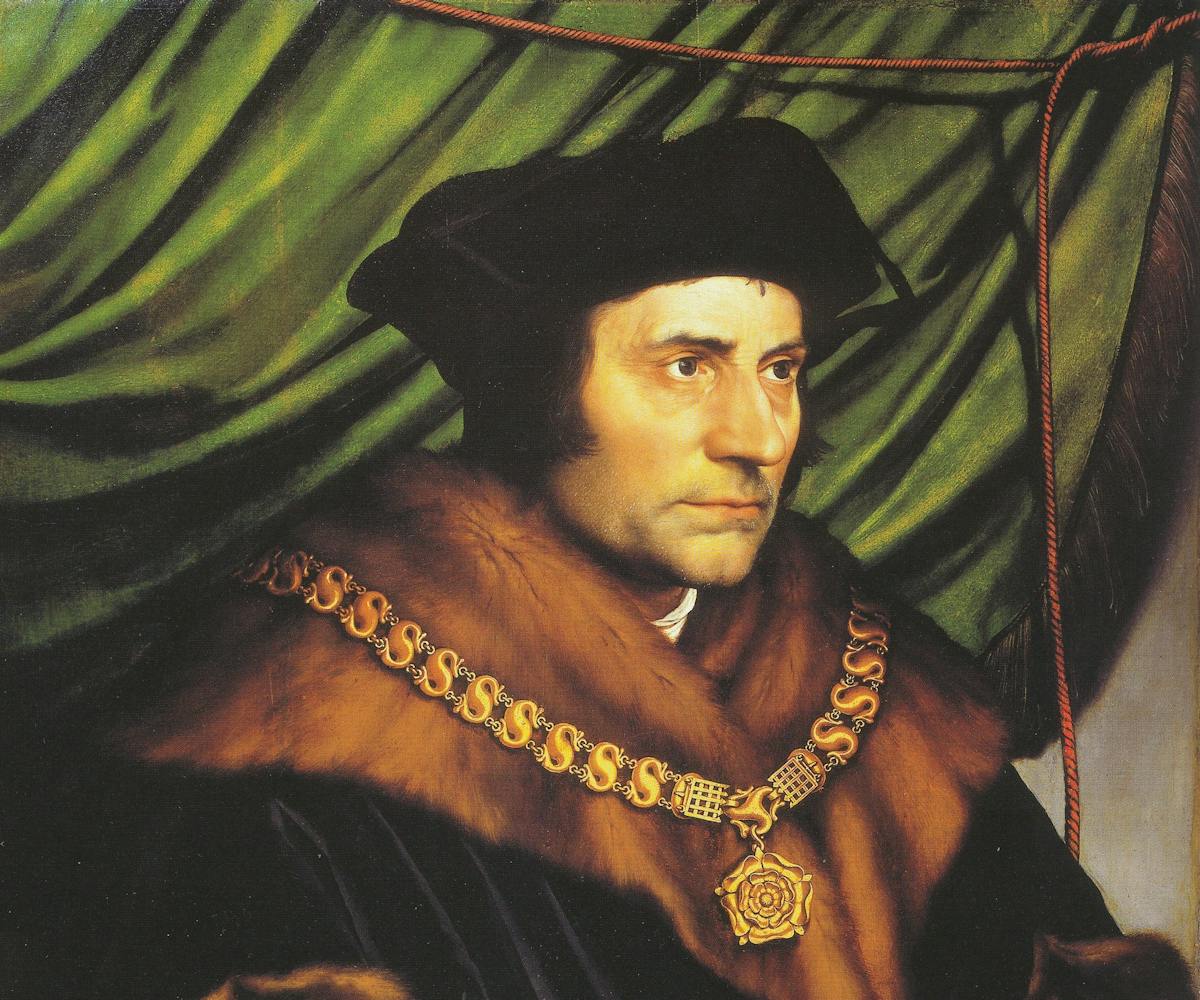 Detail of “Portrait of Sir Thomas More” by Hans Holbein the Younger via Wikimedia Commons.