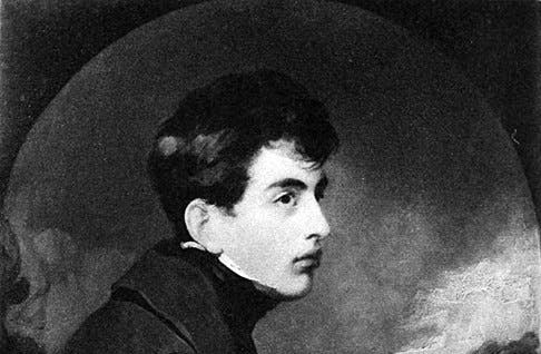 Lord Byron circa 1804-6 (detail). Wikimedia Commons