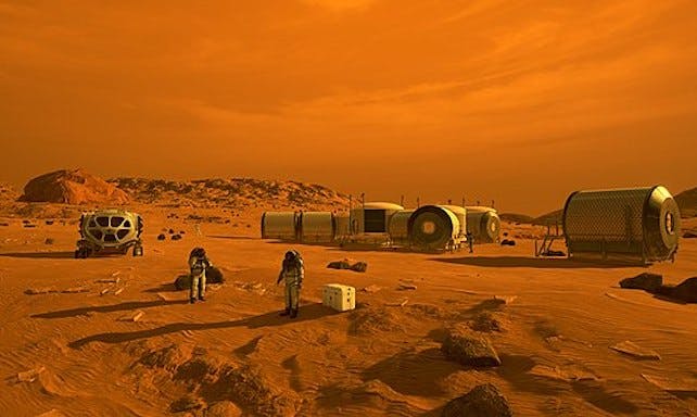 Vacations on Mars? No thanks. NASA artist's concept via Wikimedia Commons