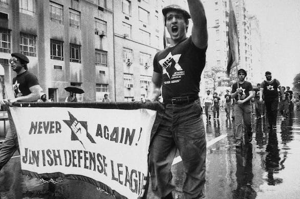 Members of the Jewish Defense League during a parade at New York on May 23, 1982. AP/Elias