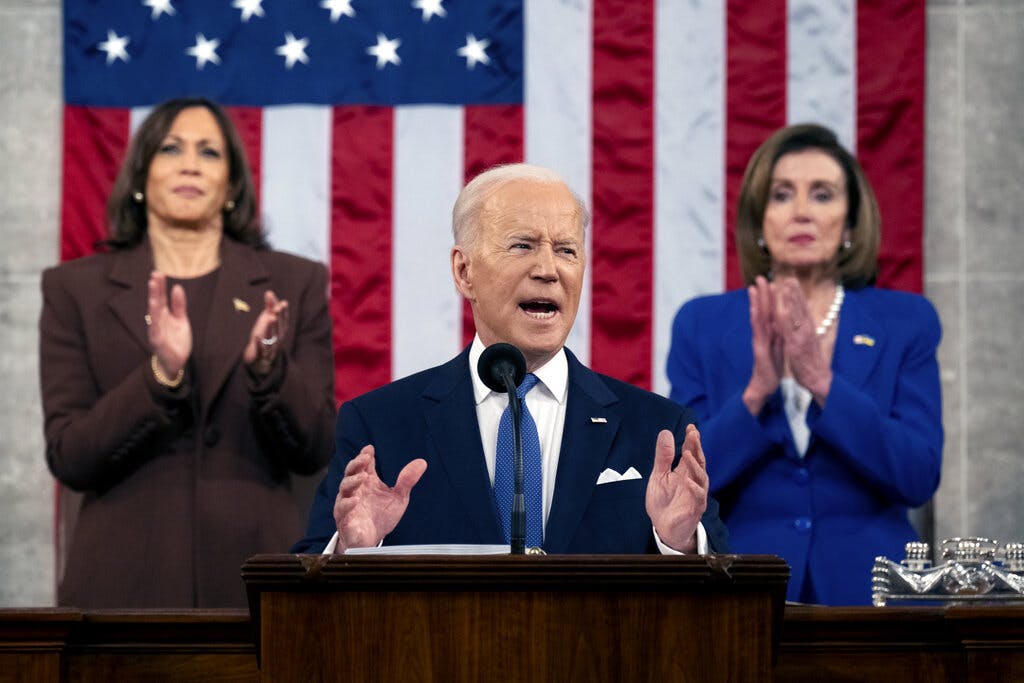 President Biden delivers his State of the Union address March 1, 2022. Saul Loeb, pool via AP