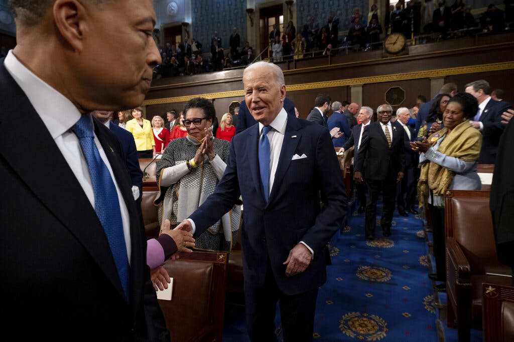 President Biden at the Capitol March 1, 2022.  Saul Loeb/pool via AP