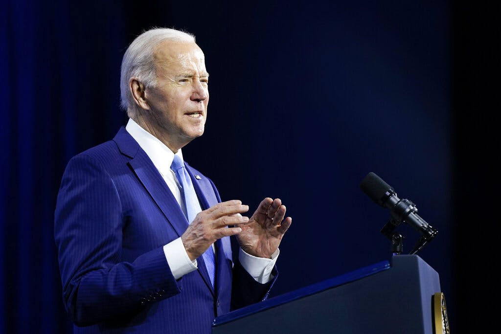 President Biden at Washington March 14, 2022. AP/Patrick Semansky