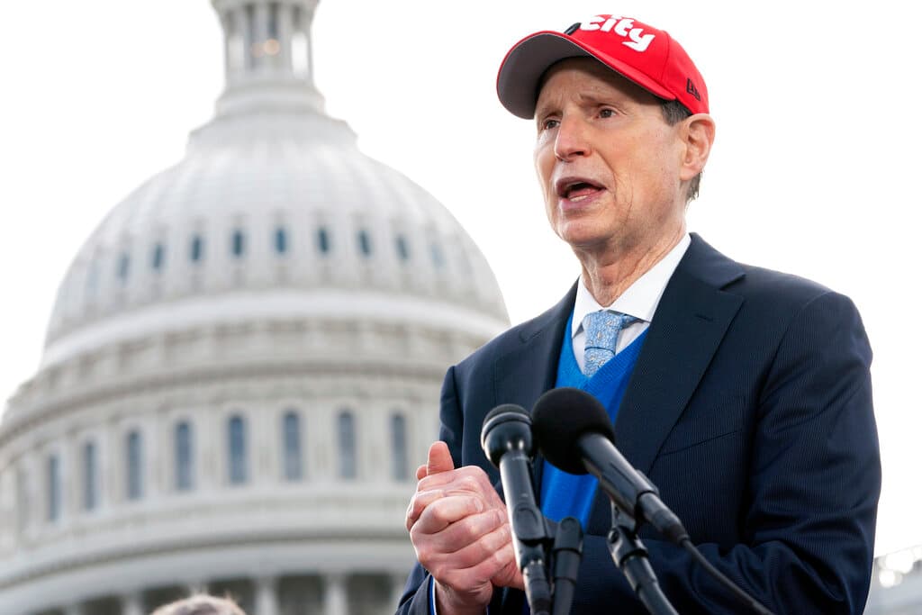 AP/Jacquelyn Martin Senator Ron Wyden at Capitol Hill December 15, 2021.