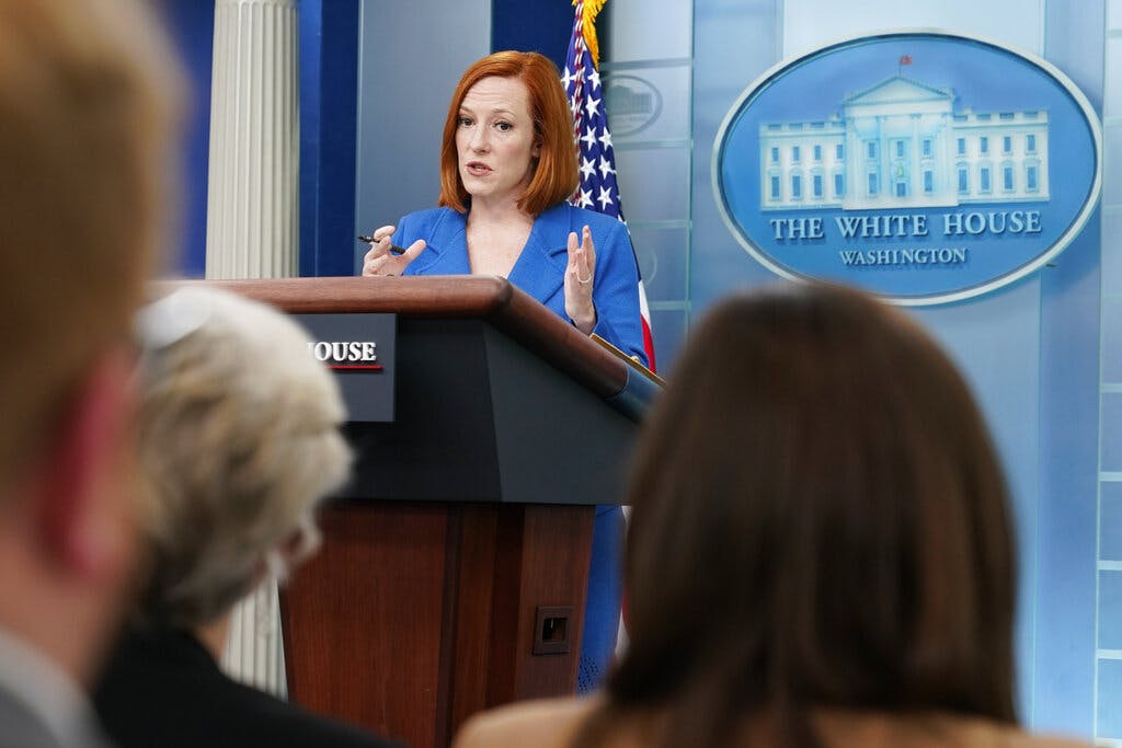 The White House press secretary, Jen Psaki, March 18, 2022. AP/Patrick Semansky