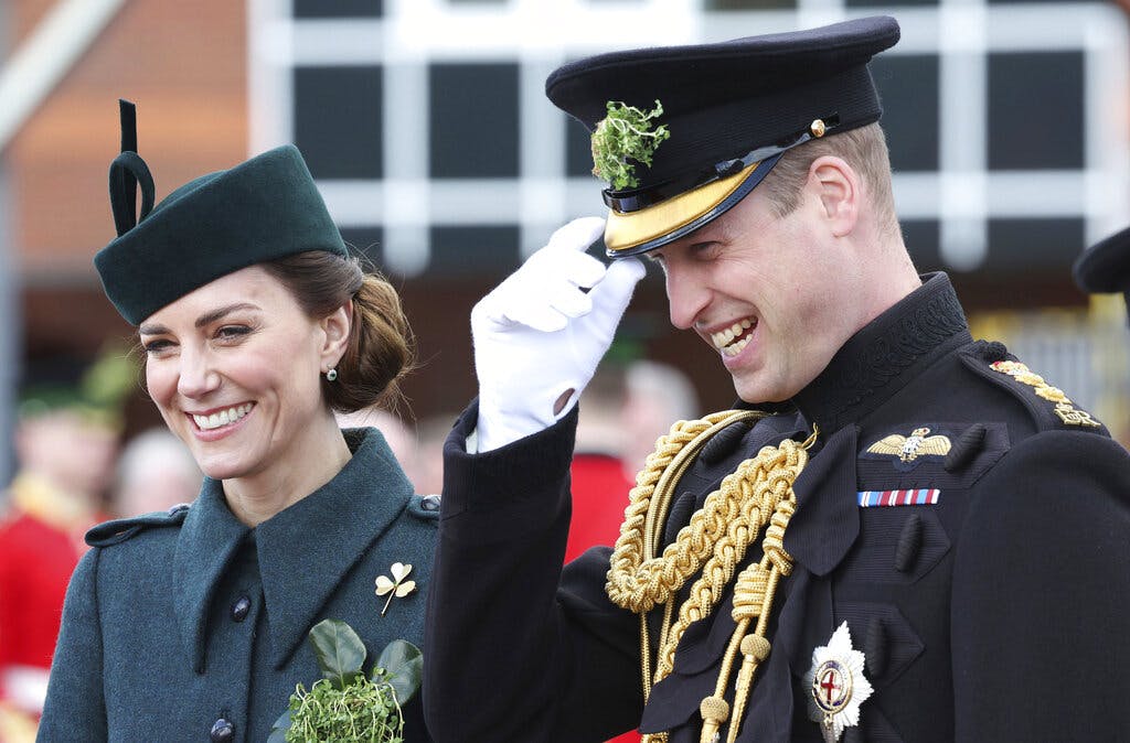 Prince William and Kate, Duchess of Cambridge, March 17, 2022, at Aldershot, England. Chris Jackson/pool via AP, file