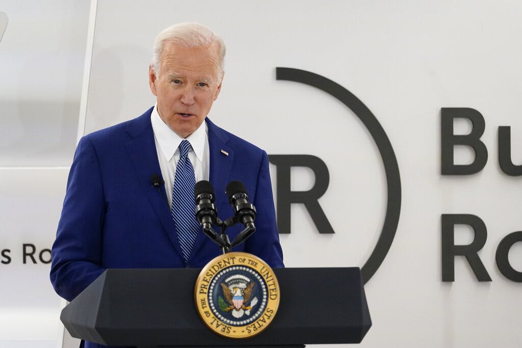 President Biden speaks at Business Roundtable's CEO quarterly meeting, March 21, 2022. AP/Patrick Semansky
