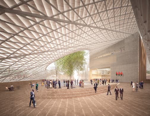 National Assembly proposed for Burkina Faso. Rendering courtesy of Kéré Architecture