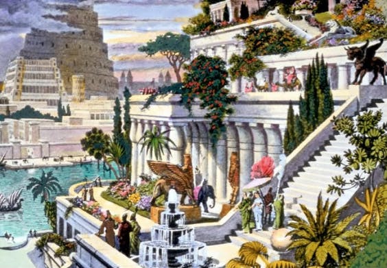 The Hanging Gardens of Babylon. Wikimedia Commons