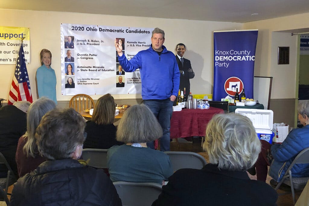 Representative Tim Ryan, who is running for an open Senate seat, at a campaign event at Mount Vernon, Ohio, March 10, 2022. AP/Jill Colvin