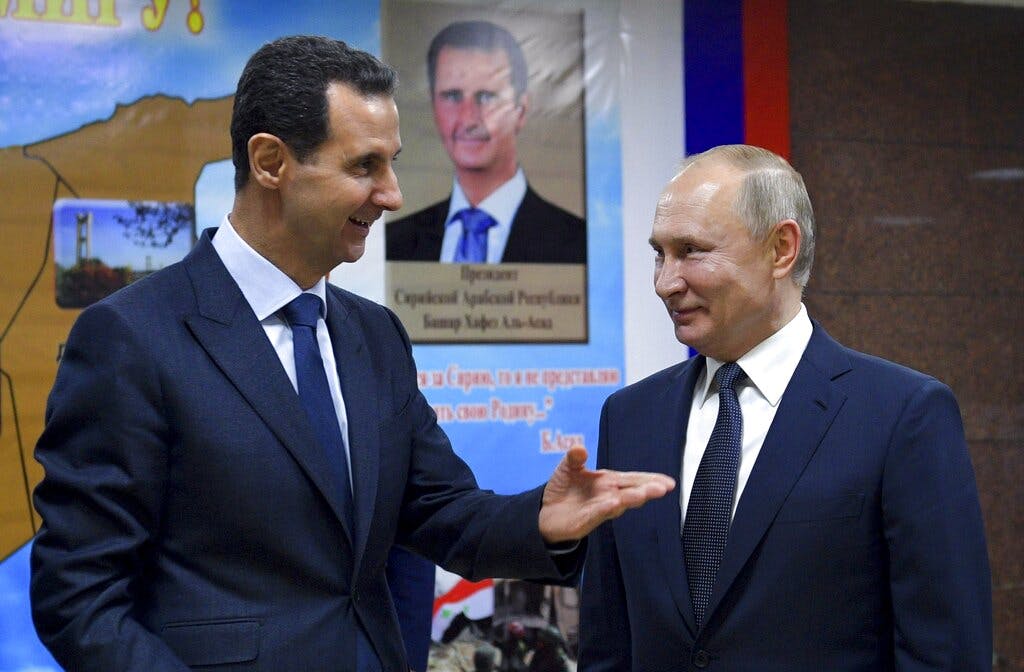 The Syrian and Russian strongmen, Bashar Assad and Vladimir Putin. Alexei Druzhinin, Sputnik, Kremlin pool via AP, file