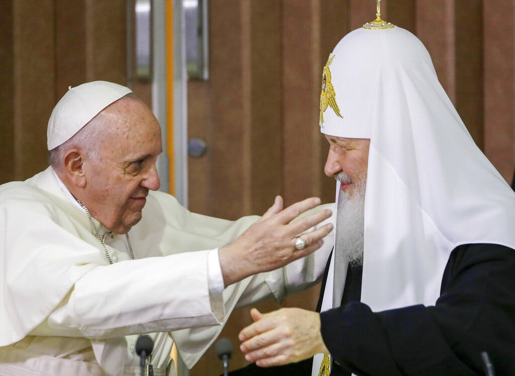 File photo of Pope Francis and Patriarch Kirill February 12, 2016. AP/Gregorio Borgia, pool