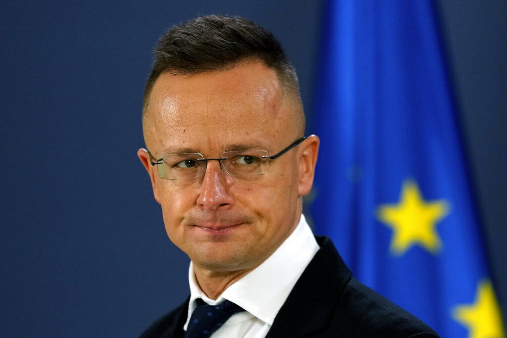 The Hungarian foreign minister, Peter Szijjarto. AP/Darko Vojinovic, file
