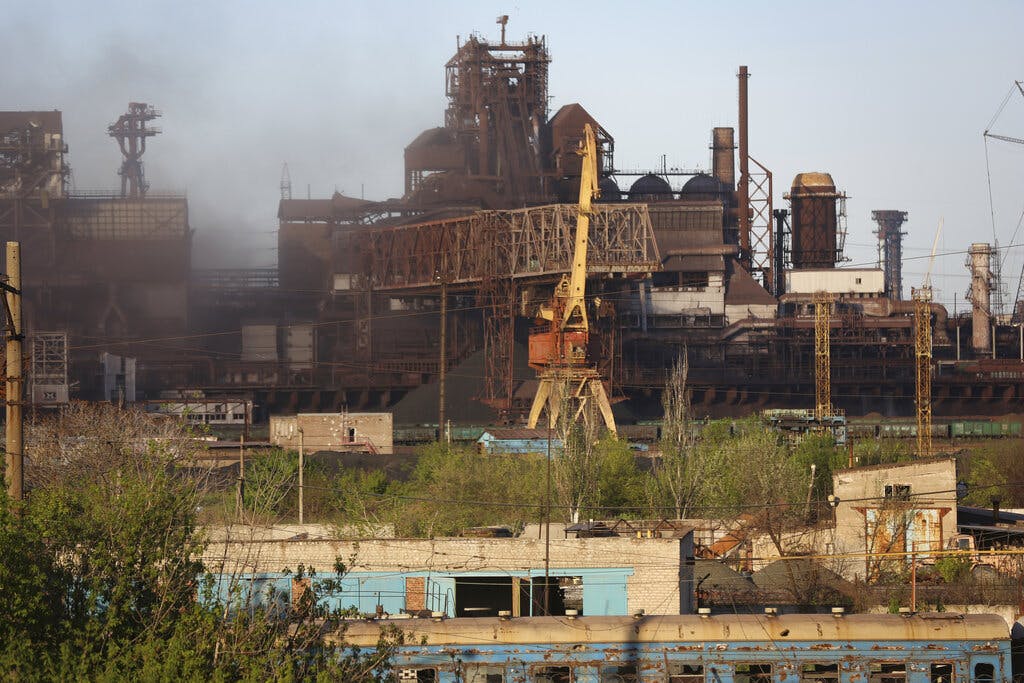 The Azovstal steel mill complex at Mariupol,  eastern Ukraine, May 7, 2022. AP/Alexei Alexandrov