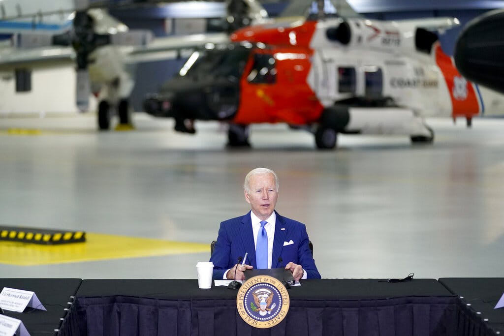 President Biden at Andrews Air Force Base May 18, 2022. AP/Andrew Harnik