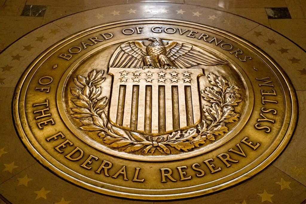 The seal of the Board of Governors of the United States Federal Reserve System. AP/Andrew Harnik, file