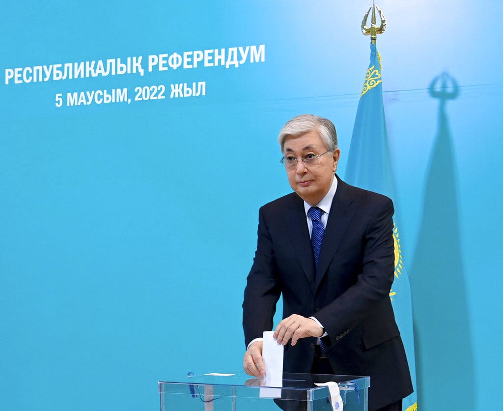 Kazakhstan's Presidential Press Service via AP