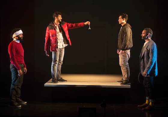 Carol Rosegg Brandon Mendez Homer, Ahmad Maksoud, Glenn Morizio, and Jonathan Raviv in ‘On That Day In Amsterdam.’