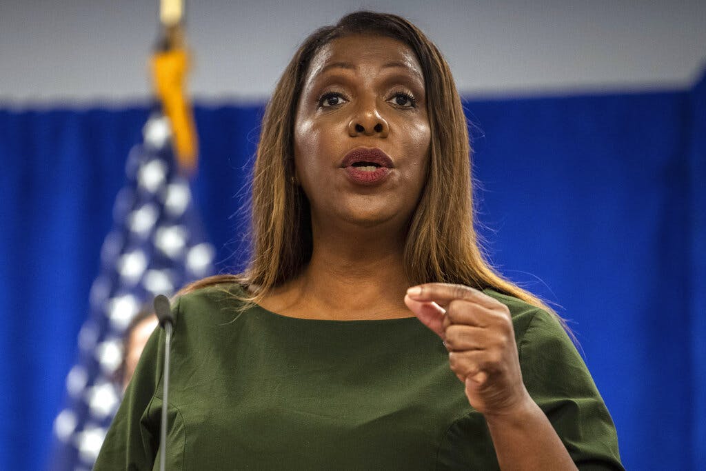 The New York attorney general, Letitia James,  during a press conference September 21, 2022. 