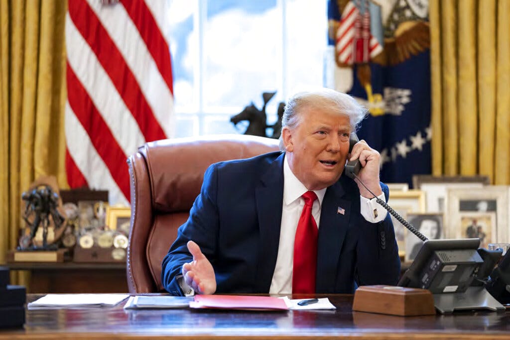 President Trump in the Oval Office on January 6, 2021.
