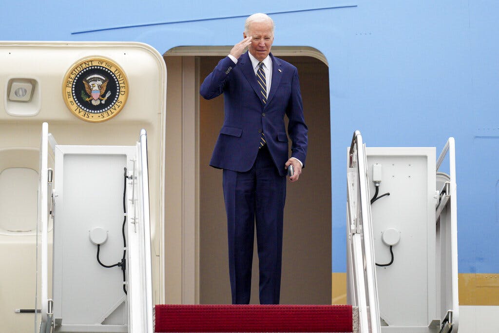 President Biden boards Air Force One at Andrews Air Force Base January 19, 2023. The Bidens never talk about growth or prosperity. Climate, race, social welfare — these are their big themes, and the poor results show. 